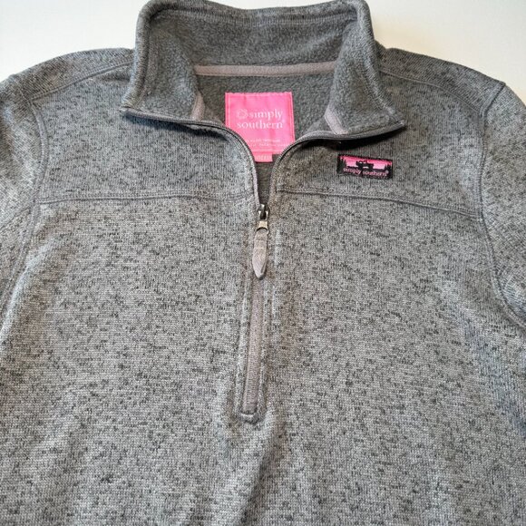 Simply Southern Women's Gray Half-Zip Pullover Sz Med Fleece Lightweight 2/$15 - Picture 6 of 13